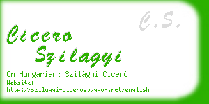 cicero szilagyi business card